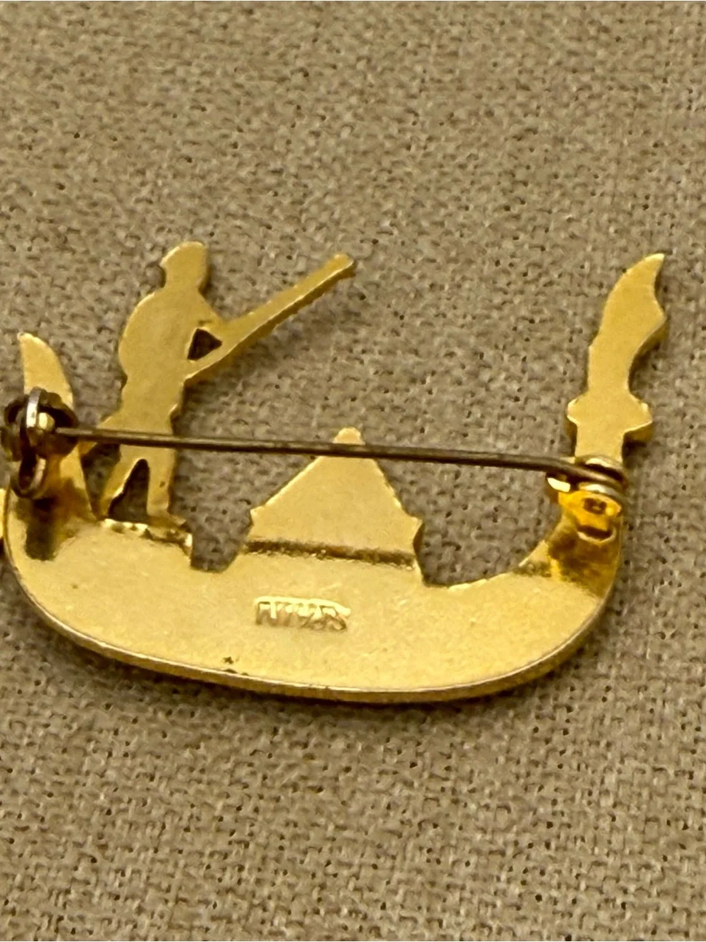 Gold-Tone Venetian Gondola Brooch